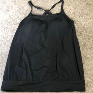 Land’s End Black Blouse Tankini Top